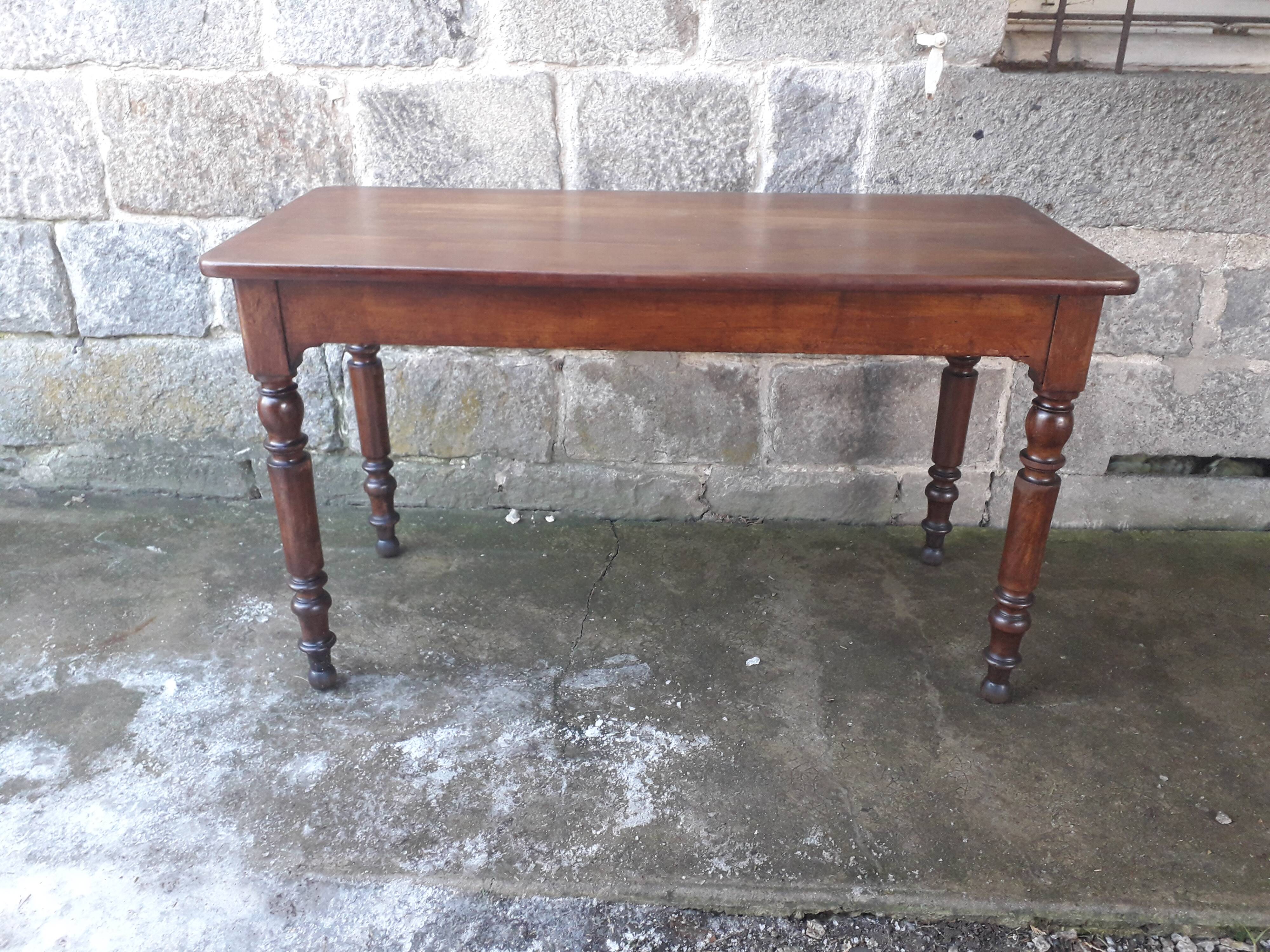 Wooden bistro table, legs turned 125 cm