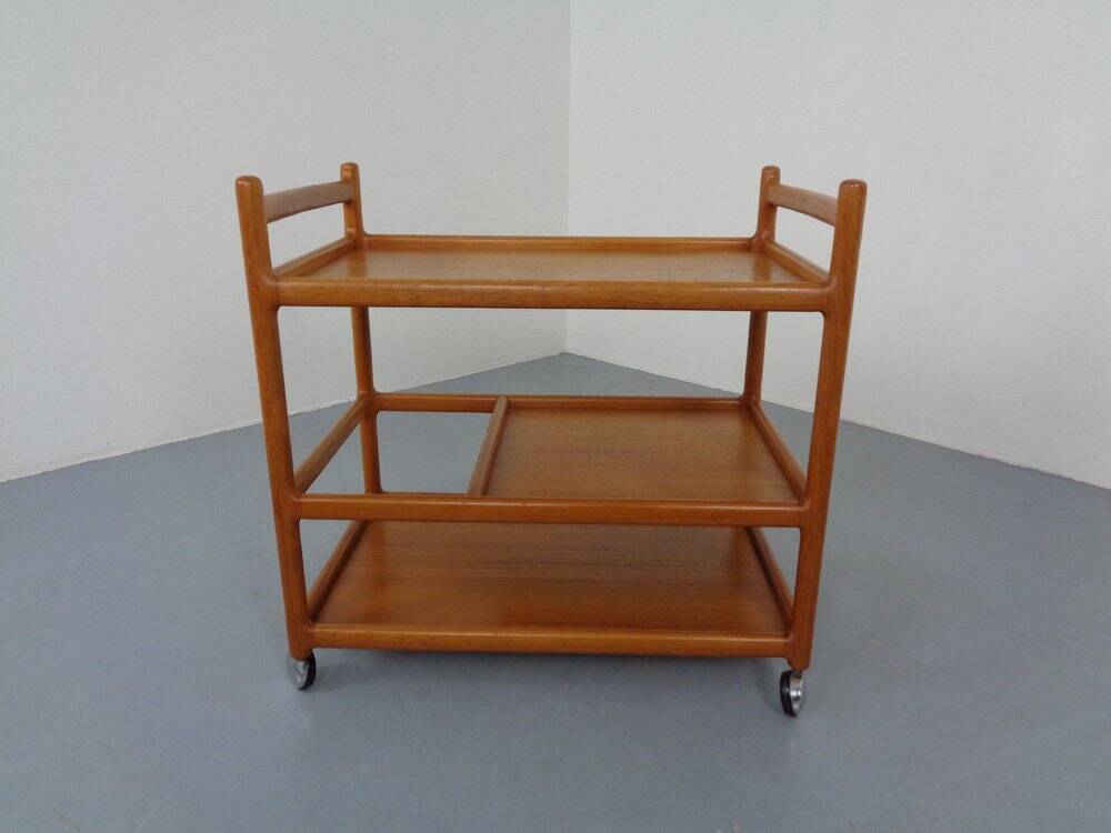 Danish Teak Serving Cart by Johannes Andersen for CFC Silkeborg, 1960s