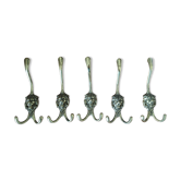 Lot 5 lion's head hooks