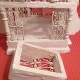 Antique handmade birdcage in metal and wood