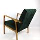 Fauteuil vintage en velours vert, années 1970