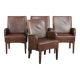 Set of 4 nicely finished dining chairs/side chairs with armrests made of cowhide leather