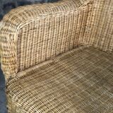Rocking chair in rattan and bamboo rocker 1980