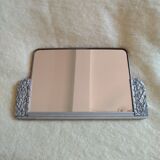 Small Art Deco mirror wood and silver metal