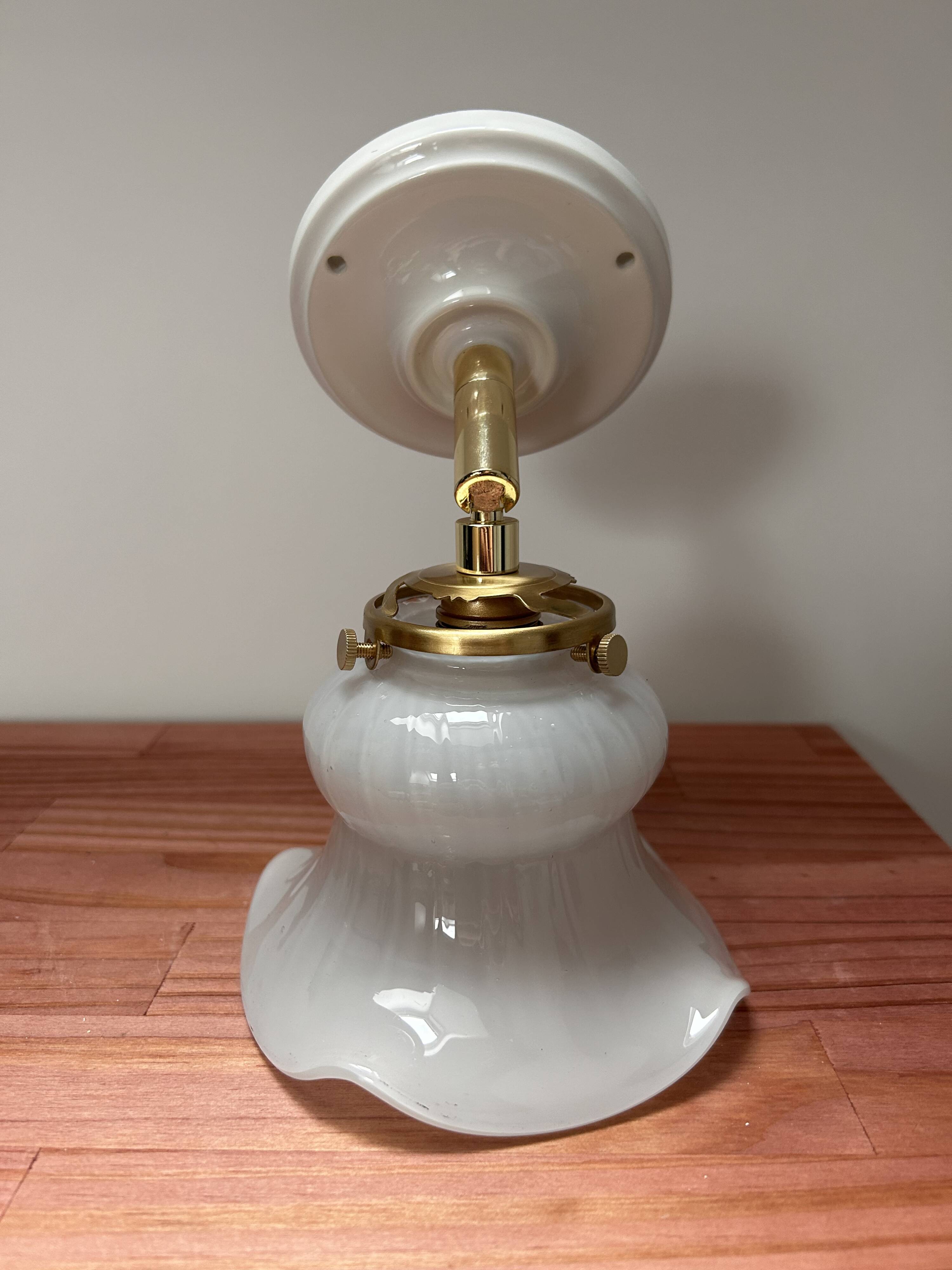 Vintage glass and ceramic tilting wall light