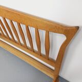 Lit double vintage français Guillerme et Chambron en chêne massif années 60