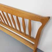 Double vintage French bed by Guillerme et Chambron in solid oak from the 1960s.