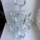 Set of 10 glasses with molded glass bar legs in 70s