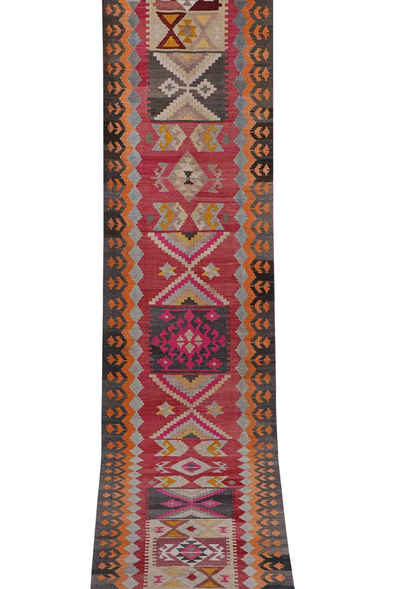 Vintage Turkish hallway rug 87x510 cm