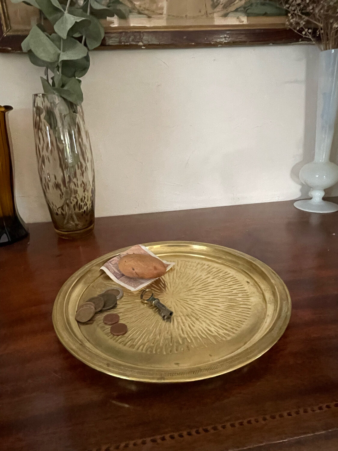 Old brass pocket tray