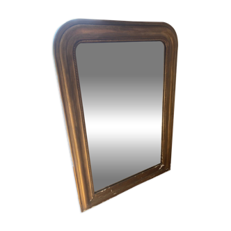 Large Louis Philippe pearl-gilded mirror - fireplace - Trumeau