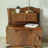 Art Deco walnut bedside table