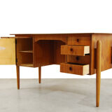 Vintage Pine Veneer Desk, 1960s