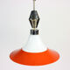 Midcentury ceiling pull down light in white opaine & brass, Czechoslovakia 1960s