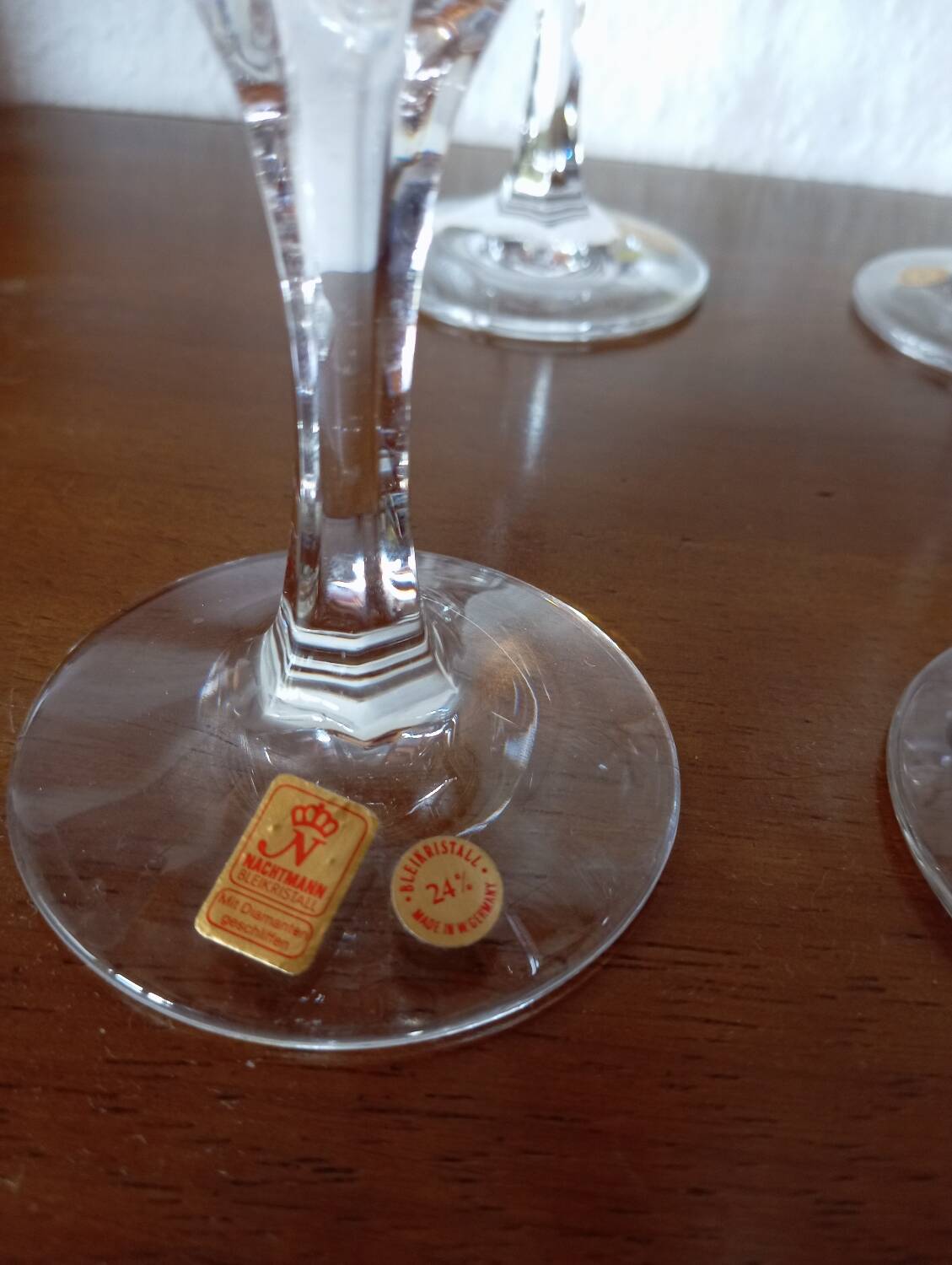 6 Nachtmann crystal wine glasses