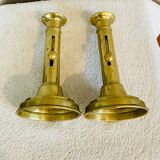 Pair of Louis Philippe candlesticks from the 19th century in solid brass