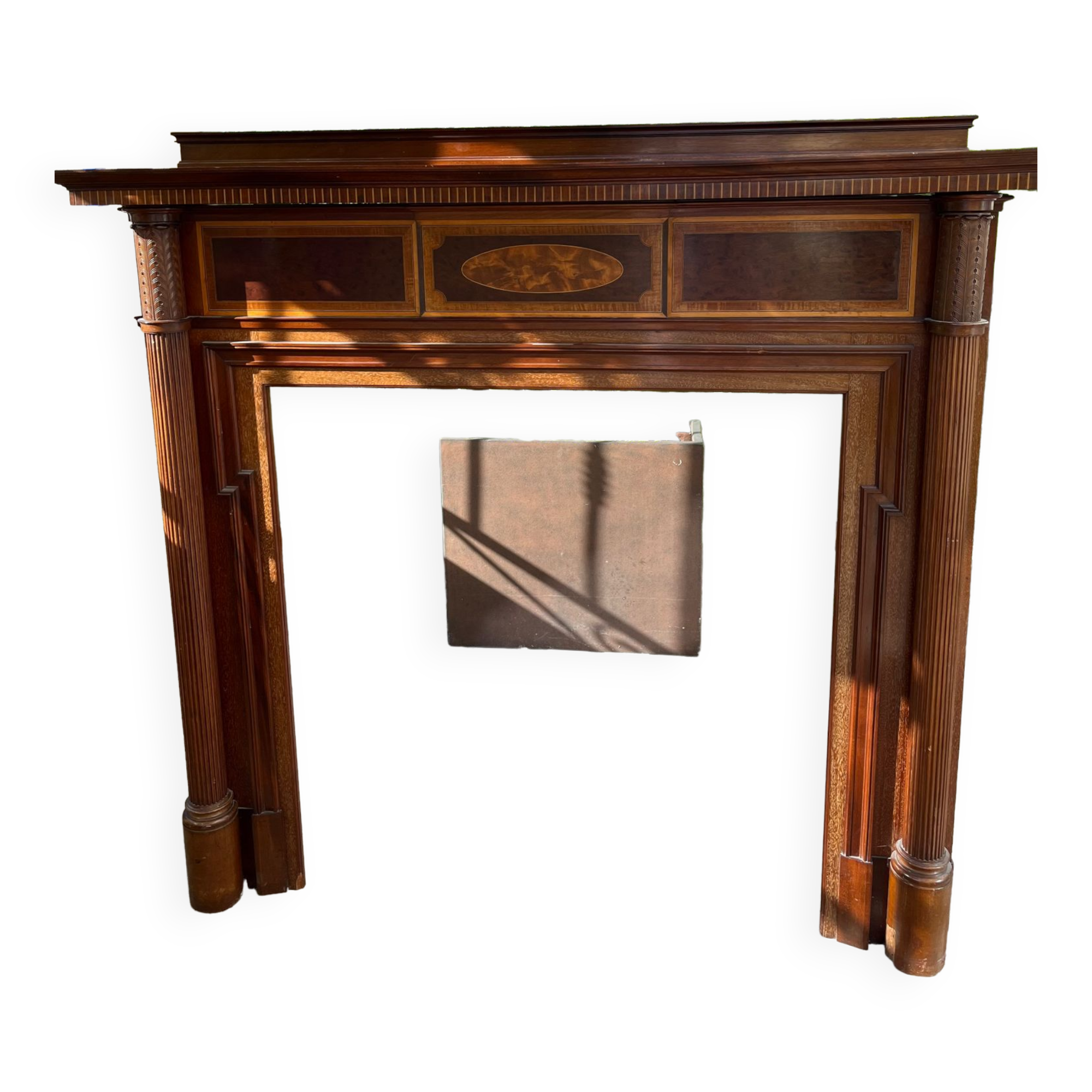 Wooden fireplace mantle
