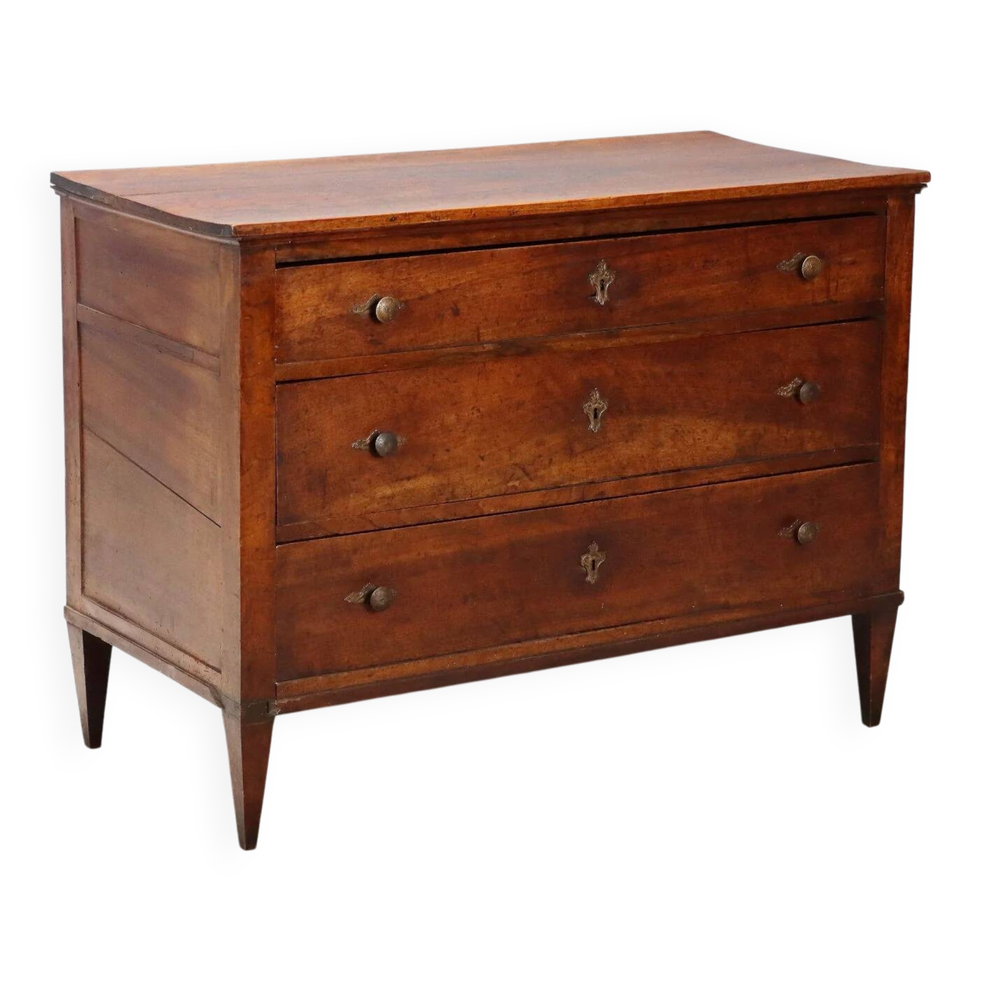 Commode Directoire ancienne en noyer 3 tiroirs XIXe siècle