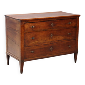 Commode Directoire ancienne en noyer 3 tiroirs XIXe siècle