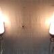 Modernist wall lights in brass and opaline - mid 20th century.