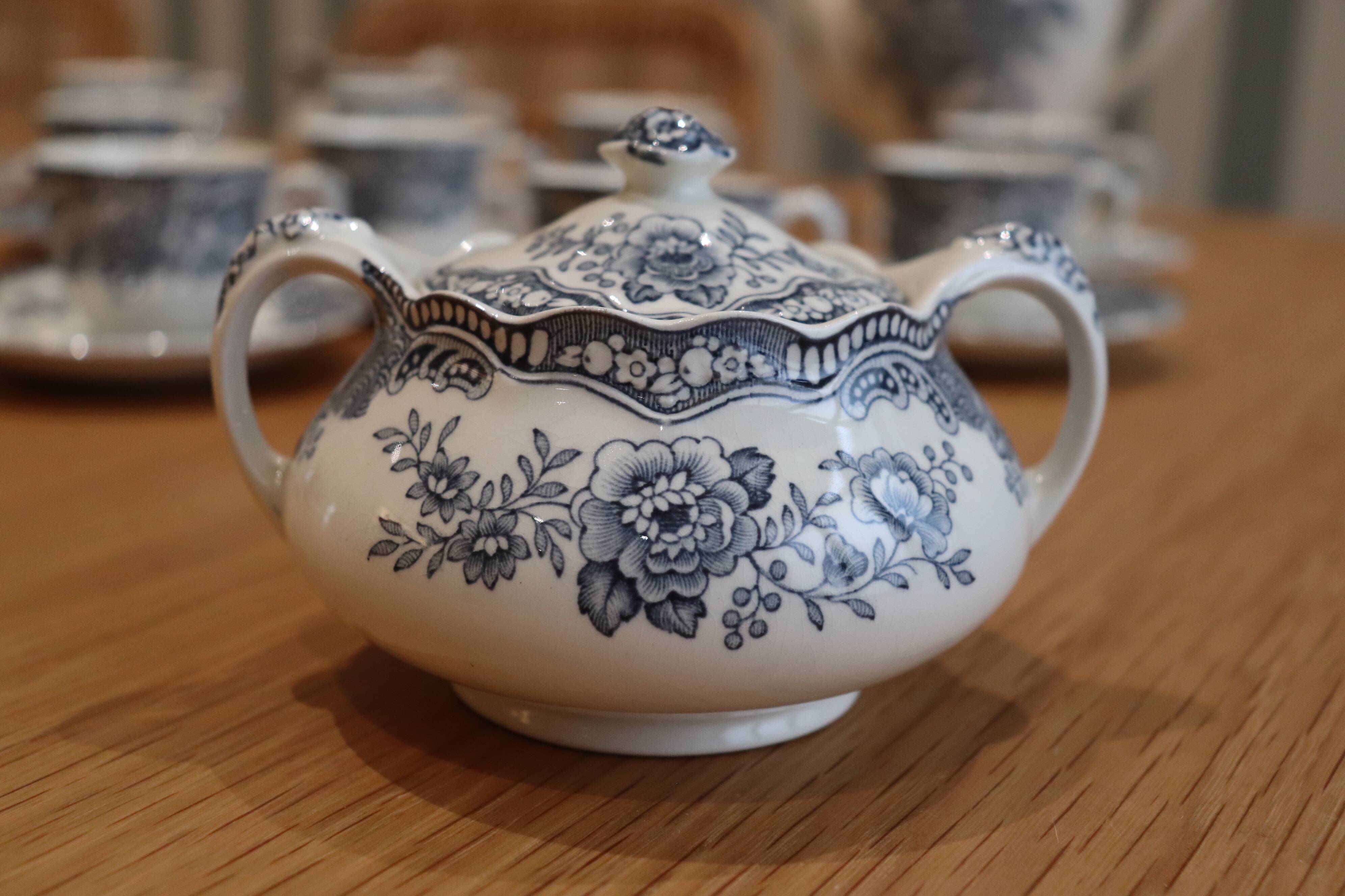 Service à café "Bristol" Crown Ducal, complet, Porcelaine anglaise de 1930