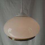 White opaline suspension and aged brass rim
