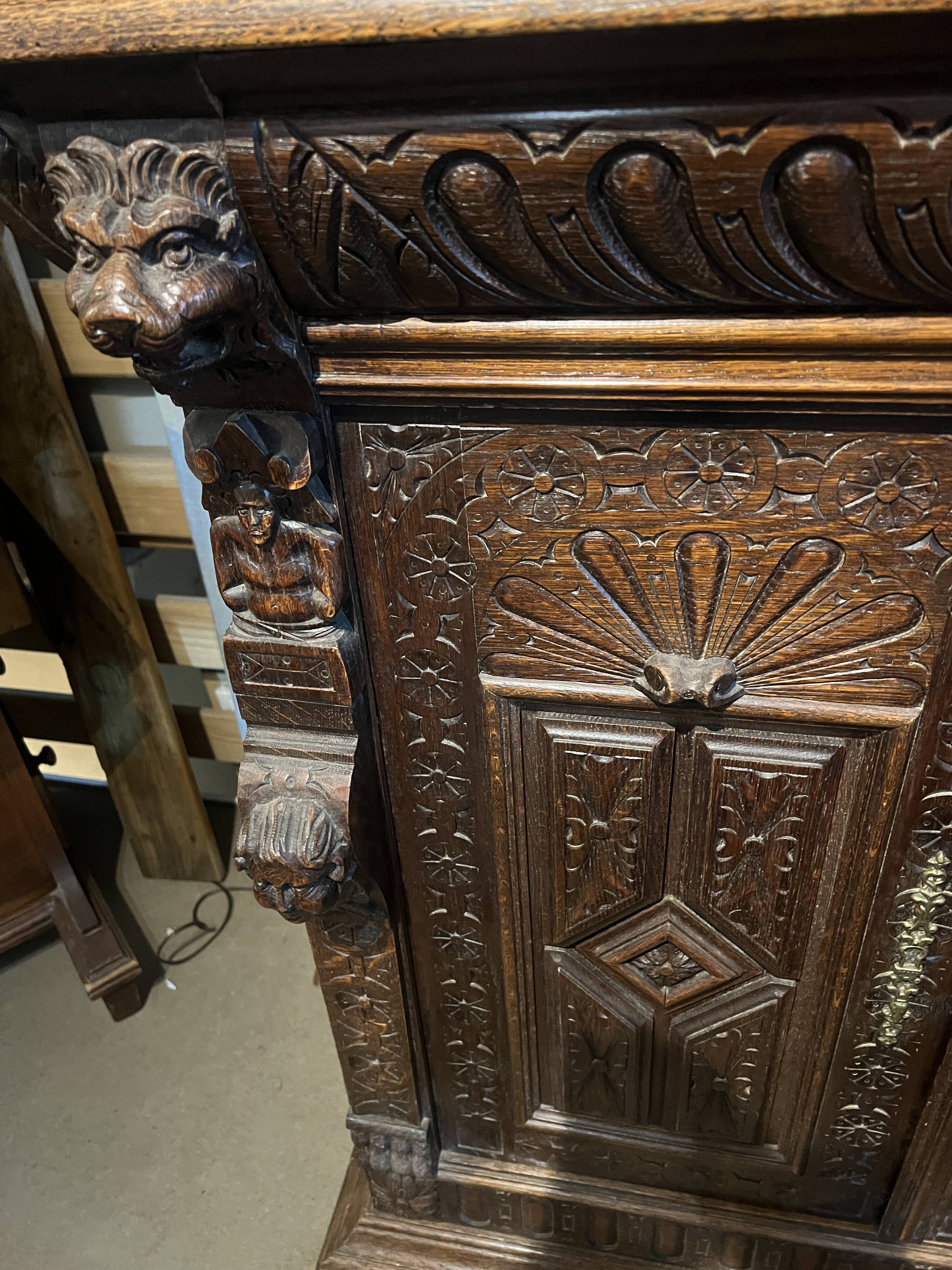 Renaissance Style Oak Sideboard