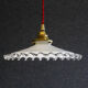 White opaline pendant light with crenellated edges