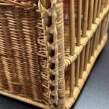 Panier cage osier/rotin de transport voyage pour chat, animaux