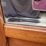 /Art Deco wardrobe with mirror in carved solid oak from the 20s/30s