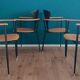Set of 4 Postmodern Dining Chairs, 1980's.