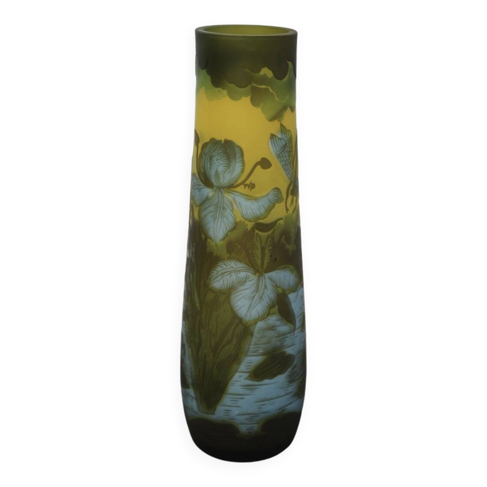 Vase Gallé Tip Au Libellule Et Grenouille Vers 1980