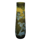 Gallé Tip Vase With Dragonfly And Frog Circa 1980