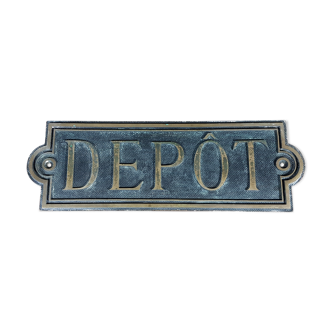 Bronze industrial plate "depot"