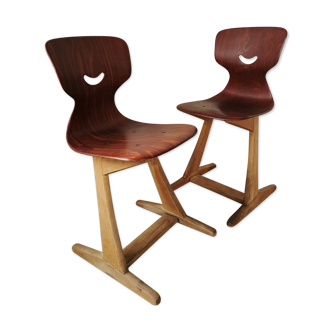 Pair of Pagholz chairs, schulmobel