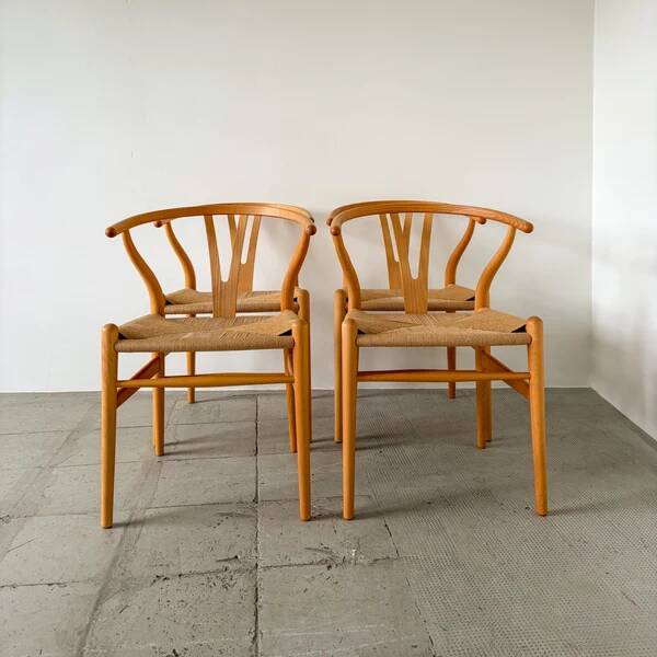 CH24 Wishbone chairs by Hans Wegner for Carl Hansen - set of 4
