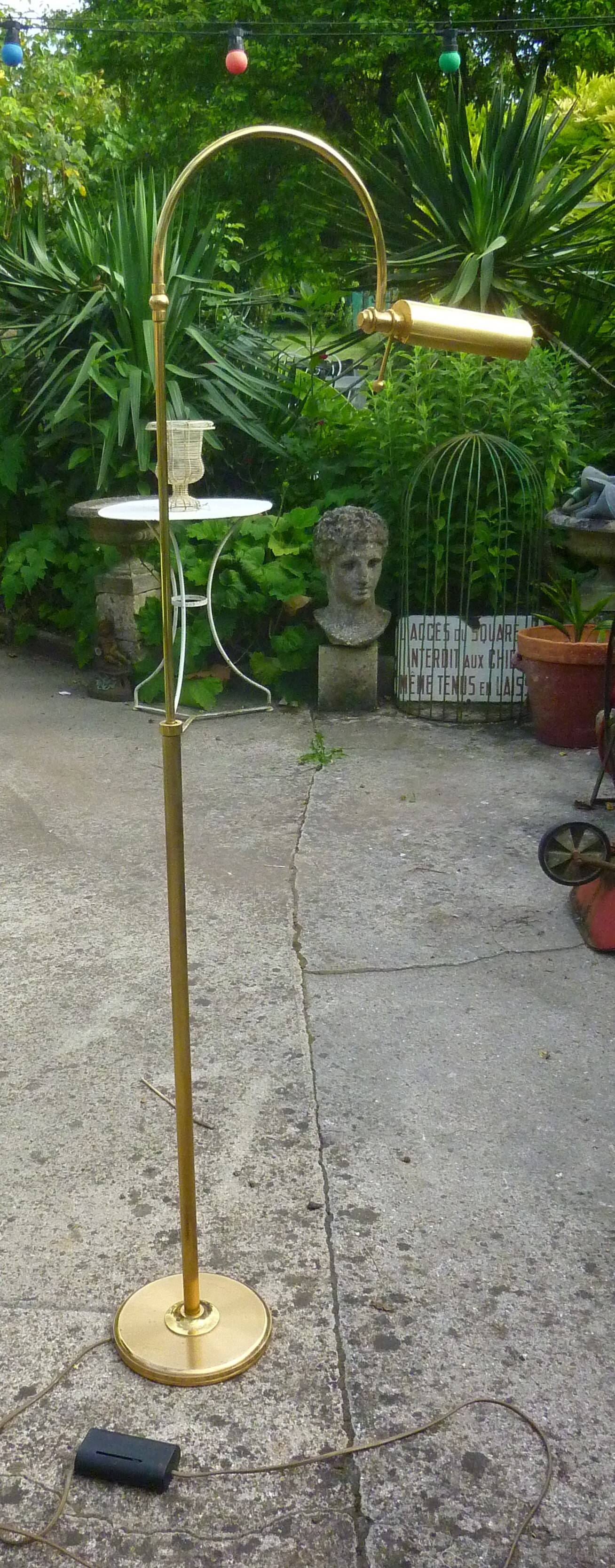 lampadaire liseuse bronze dore italie