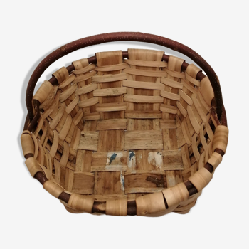 Vintage wooden basket for picking mushrooms