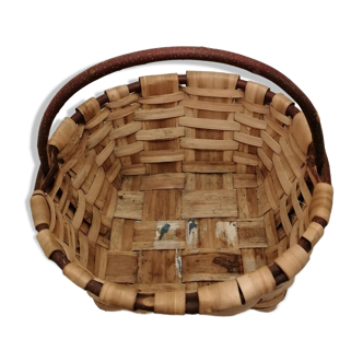 Vintage wooden basket for picking mushrooms