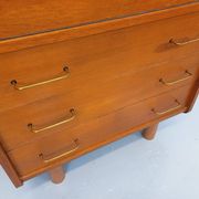 Vintage oak secretary storage furniture from the 1950s and 60s.