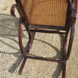 Rocking chair wood and canage seventies