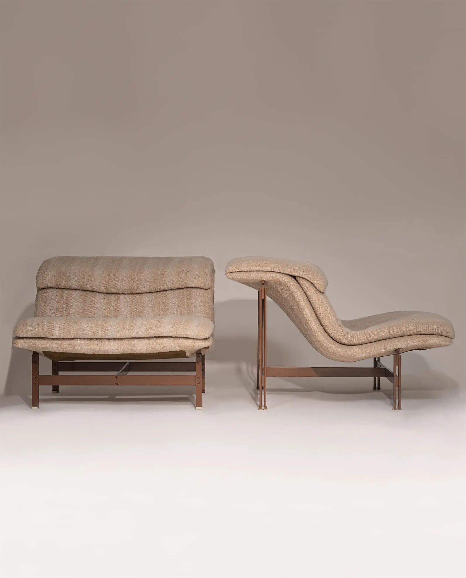 Chaises lounge Wave par Giovanni Offredi pour Saporiti, années 1970.