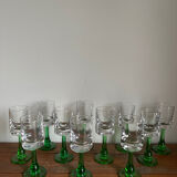 11 stemmed glasses