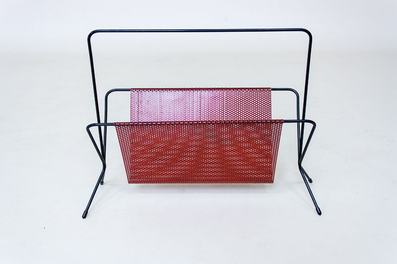 Fifties perforated metal magazine rack