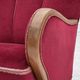 1960s, Danish armchair, red furniture velour, oak wood.