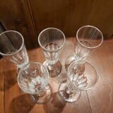 5 crystal Champagne flutes XIX th