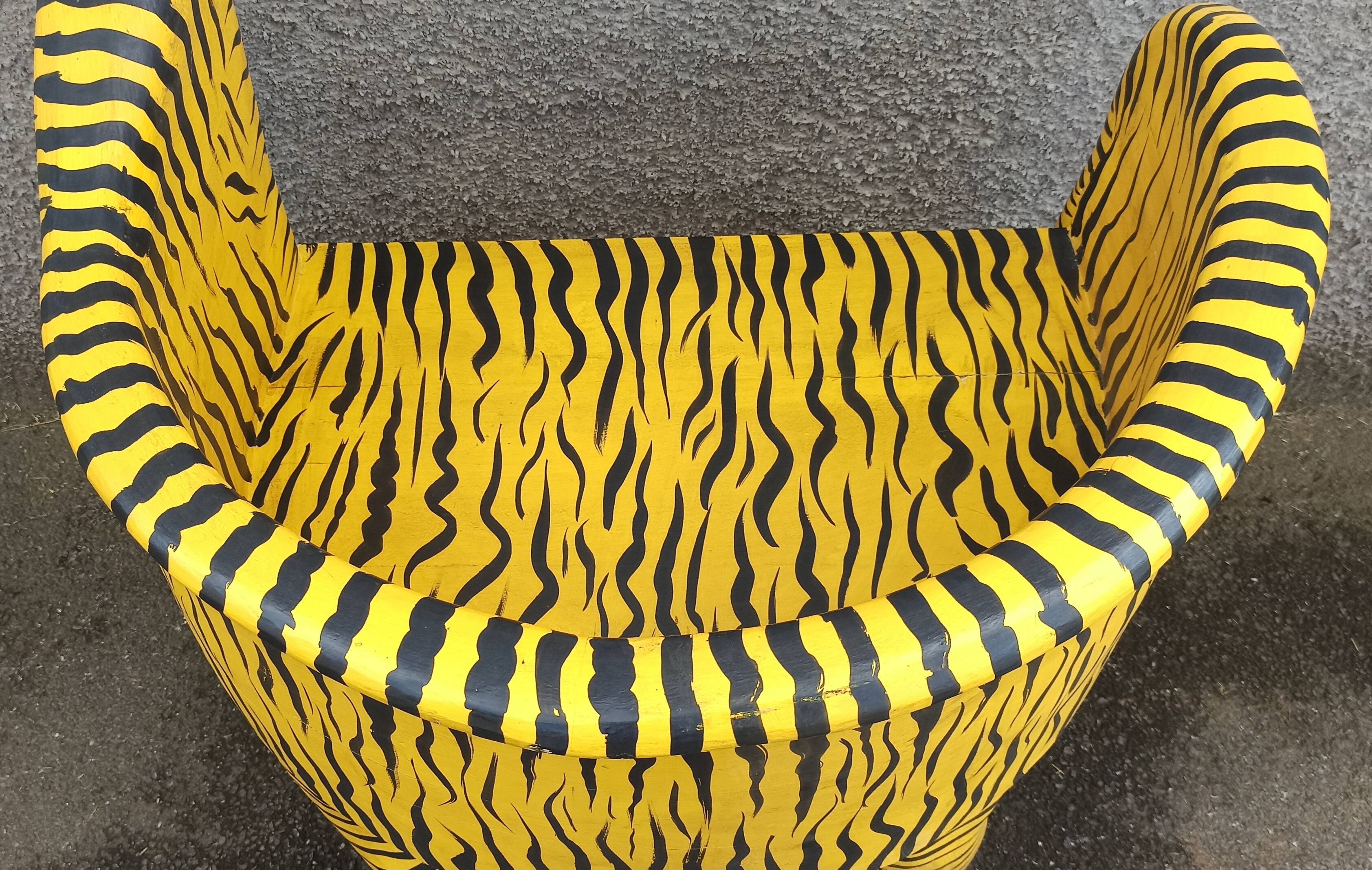 “Tiger” look wooden armchair