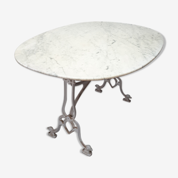 Table en marbre pied fonte des années 70