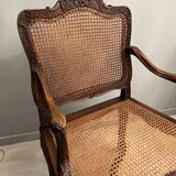 Pair of armchairs with cane bottom of epoch regence xviiieme