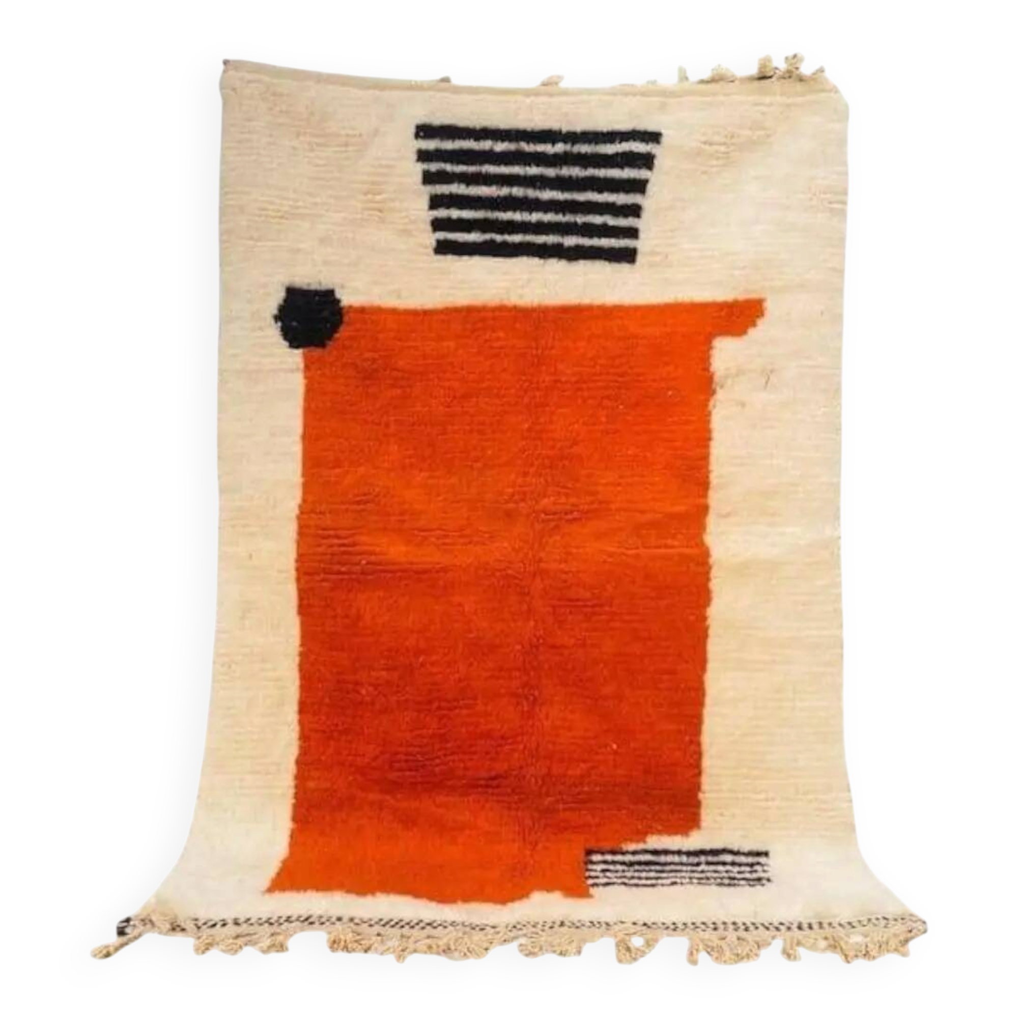 Handmade rug 200x300 cm, wool, orange, Morocco